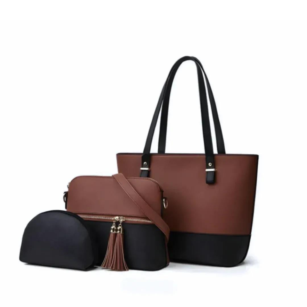 Elegant Women's PU Leather Hand Bag Set